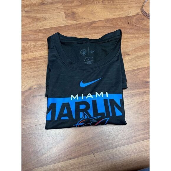 Nike Mens Miami Marlins Knockout Stack Exceed Muscle Tank Top Black Medium - Picture 9 of 9
